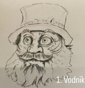 sketching a vodnik for a future carving